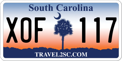 SC license plate XOF117
