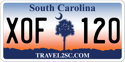 SC license plate XOF120