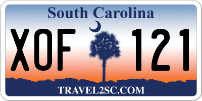 SC license plate XOF121
