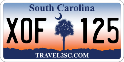 SC license plate XOF125