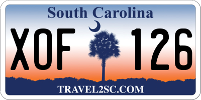 SC license plate XOF126
