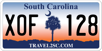 SC license plate XOF128