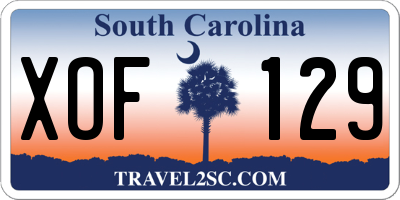 SC license plate XOF129