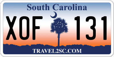 SC license plate XOF131