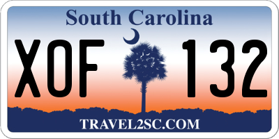 SC license plate XOF132
