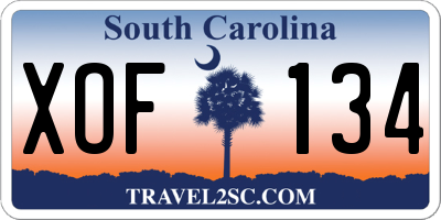 SC license plate XOF134