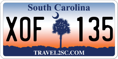 SC license plate XOF135