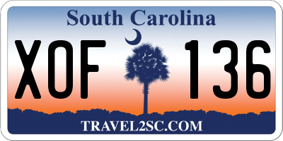 SC license plate XOF136