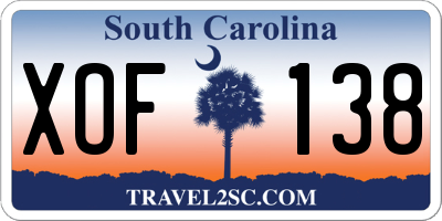 SC license plate XOF138
