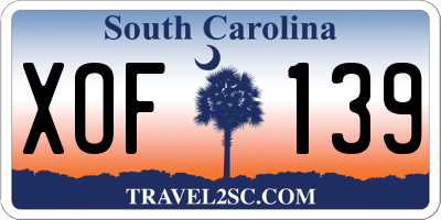 SC license plate XOF139
