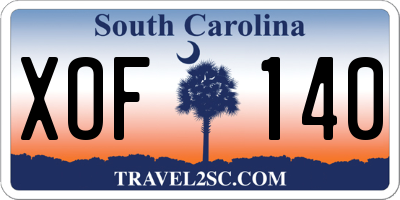 SC license plate XOF140