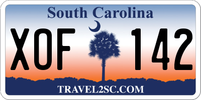 SC license plate XOF142