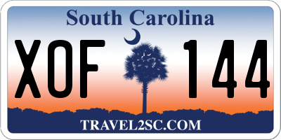 SC license plate XOF144