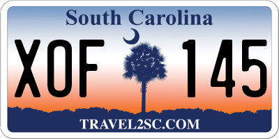 SC license plate XOF145