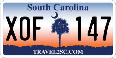 SC license plate XOF147