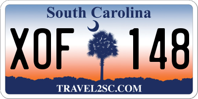 SC license plate XOF148