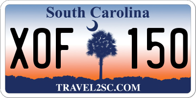 SC license plate XOF150