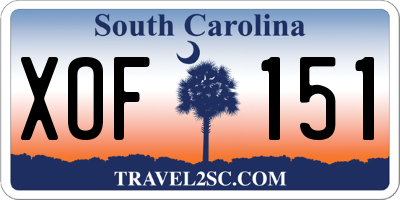 SC license plate XOF151
