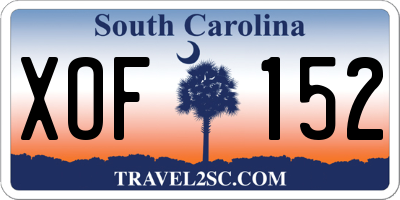 SC license plate XOF152