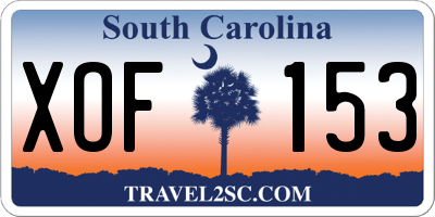 SC license plate XOF153