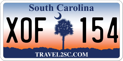 SC license plate XOF154