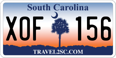 SC license plate XOF156