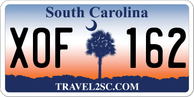 SC license plate XOF162