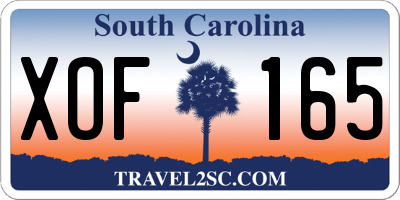 SC license plate XOF165
