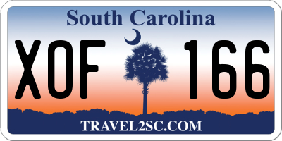 SC license plate XOF166
