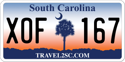 SC license plate XOF167