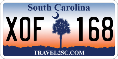 SC license plate XOF168