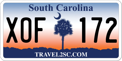 SC license plate XOF172