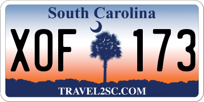 SC license plate XOF173