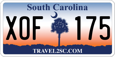 SC license plate XOF175