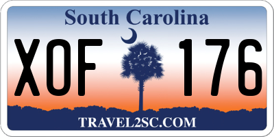 SC license plate XOF176