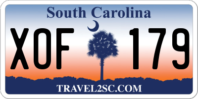SC license plate XOF179