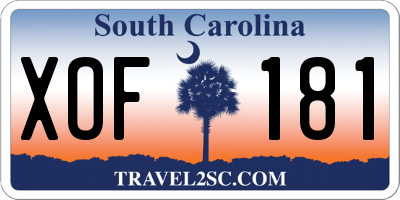 SC license plate XOF181