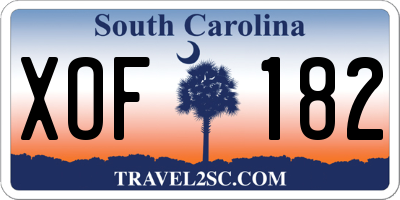 SC license plate XOF182