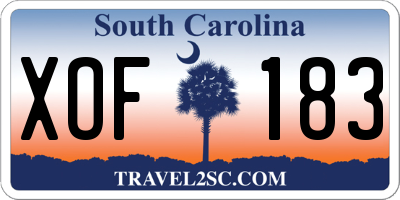 SC license plate XOF183