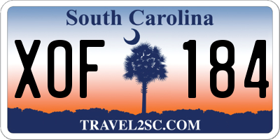 SC license plate XOF184