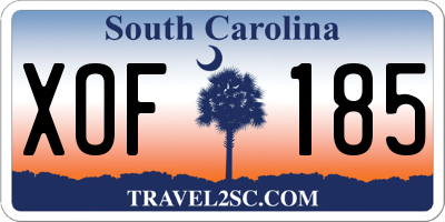 SC license plate XOF185