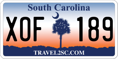 SC license plate XOF189