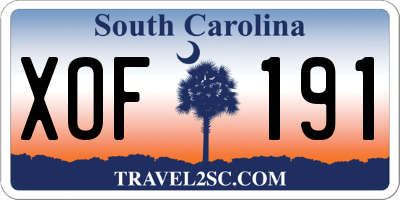 SC license plate XOF191