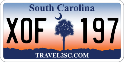 SC license plate XOF197