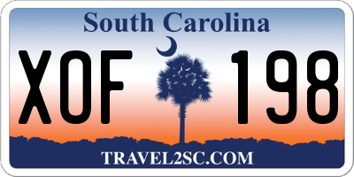SC license plate XOF198