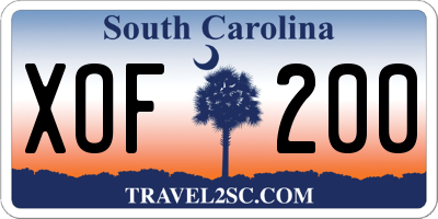 SC license plate XOF200