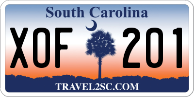 SC license plate XOF201