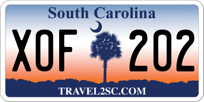 SC license plate XOF202