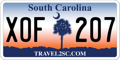 SC license plate XOF207