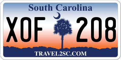 SC license plate XOF208